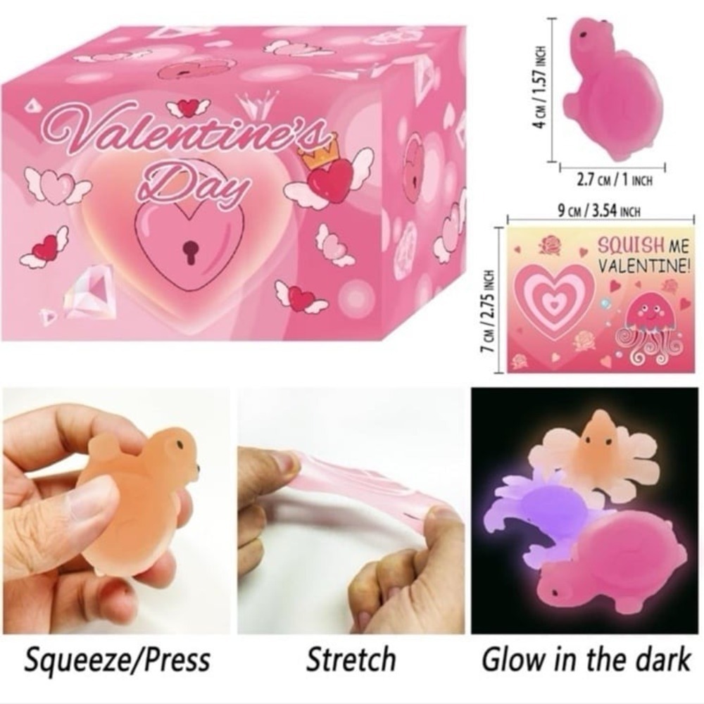 New Hexagram Valentines Day Gifts for Kids, 28 Mochi Squishy Squeeze Sea Animals
